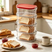 Iumwxz Airtight Rectangular Food Storage Containers Stackable Transparent Plastic Kitchen Organizer Picnic Lunch Fridge Snack Dried Goods Multipurpose Clear