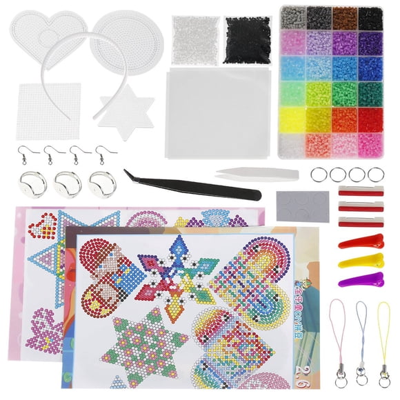 Fuse Beads Kit 24 Colors DIY Art Colored Arts and Crafts Set for Boys Girls Age 6 7 8 Year Old Classroom