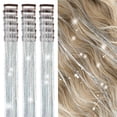 thumbnail image 1 of SUTENGDA 18 Pcs Guirlande de Cheveux à Clipser Extensions de Cheveux 19.6 Pouces Kit de Guirlande de Cheveux à Clipser Résistant à la Chaleur Scintillant Féerique Accessoires pour Cheveux pour Enfants Filles Femmes (Argent), 1 of 7