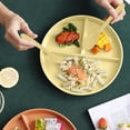 thumbnail image 1 of Dividing Tableware Set, Partitioned Plates with Spoon, Fork & Chopsticks, Kitchen Utensils Set for Family Meals, Space-Saving, Microwave Safe, Home & Kitchen Organization, 1 of 5