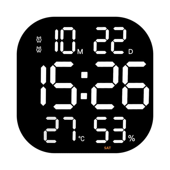 Digital Wall Clock Temperature Month Date Display LED Clocks Large Screen