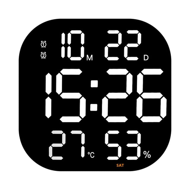 Digital Wall Clock Temperature Month Date Display LED Clocks Large Screen