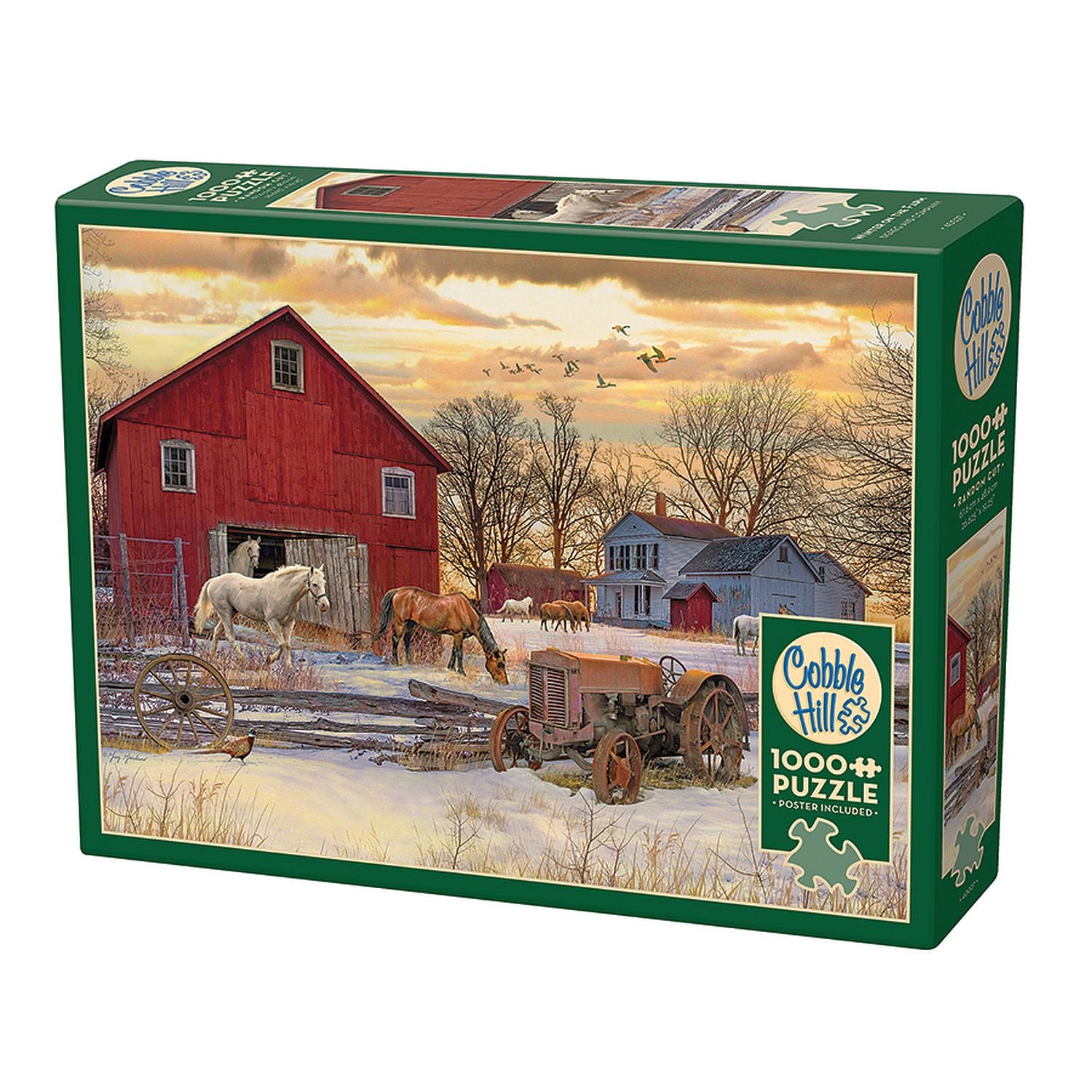 Cobble Hill Jigsaw Puzzle - Winter on the Farm, 1000 Piece Puzzle