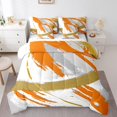 thumbnail image 1 of Ensemble de couette orange beige gris YST, dégradé abstrait Vintage, 7 pièces, reine, 1 of 4