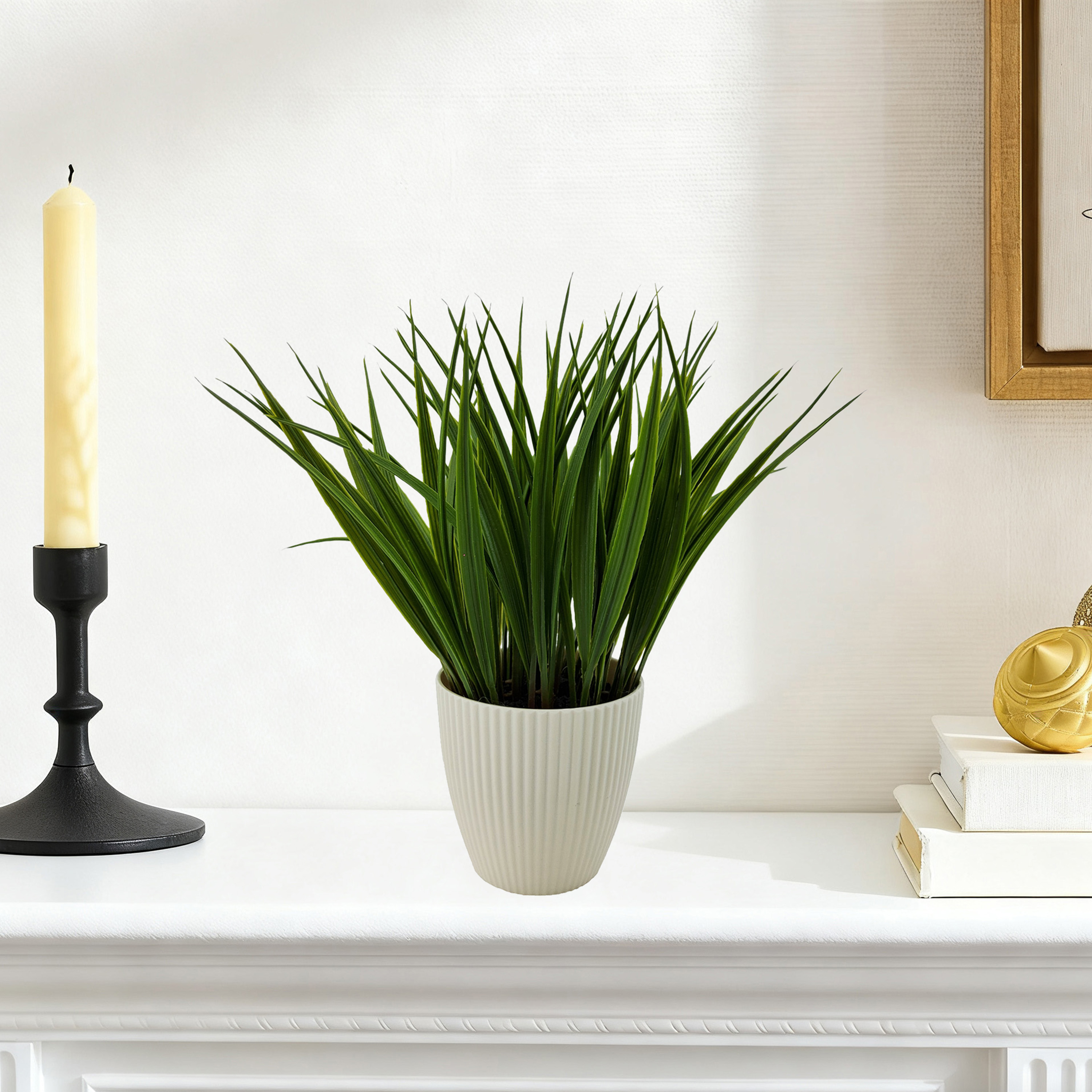 Mainstays intérieur artificiel herbe verte en Pot, couleur vert, hauteur assemblée: 27cm