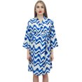 thumbnail image 3 of Bimba Robe de Maternité Imprimée Shibori Bleue avec Ceinture Vêtements de Nuit-6, 3 of 5