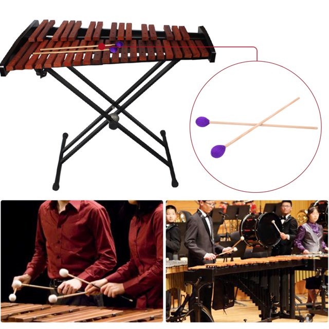 Marimba Stick Mallets, Exquisite Workmanship Exquisite Xylophone Mallets, Super Wear-Resistant for Musician Player Coffee,Purple