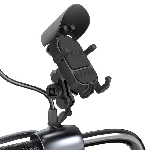 Amdohai Support de Téléphone pour Moto, Support Étanche pour Téléphone Cellulaire de Moto, Antivol, Rotation à 360°, Support de Rétroviseur de Moto pour Téléphone de 3,5 à 6,5 Pouces
