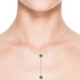 thumbnail image 4 of Angara Collier en Péridot Naturel - Collier Style Lariat Rond en Péridot Serti Clos 2,8 ct en Platine pour Femmes, 4 of 8
