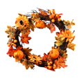 thumbnail image 4 of Fall Wreath for Front Door Hanging Hanger Artificial Garland Pumpkins Wreath for, 4 of 9