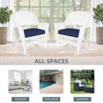 thumbnail image 3 of Jeco Rocker Wicker Chair in White with Blue Cushion (Set of 2), 3 of 9