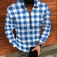 thumbnail image 3 of Timdgard Button down Shirts for Men Fall Plaid Lapel V Neck Long Sleeve Shirts Work Casual Tops, 3 of 8
