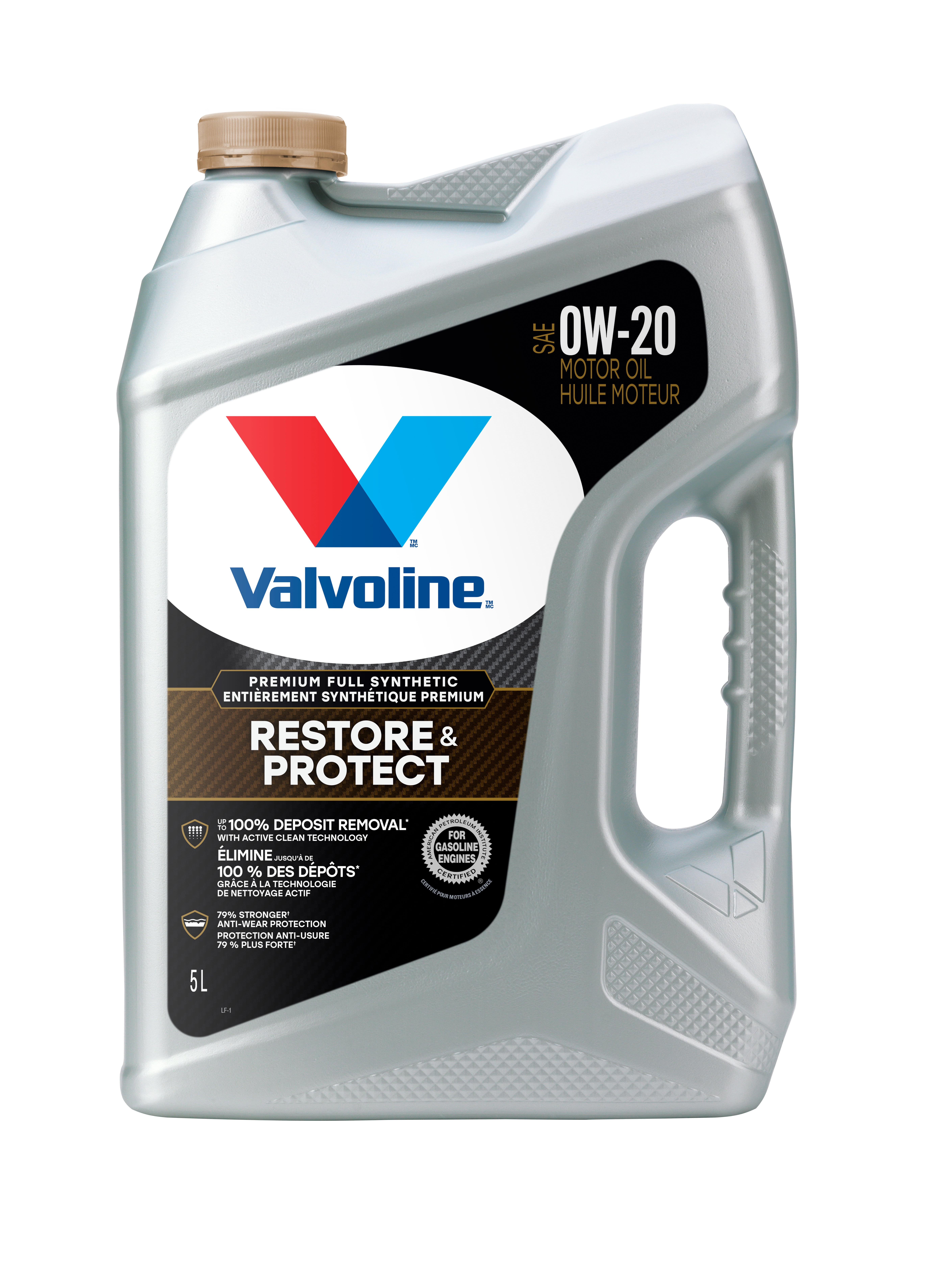 Valvoline Restore & Protect Premium Full Synthetic 0W20 Motor Oil, 5L