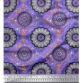 thumbnail image 1 of Soimoi Silk Fabric Floral Mandala Decor Fabric Printed Yard 42 Inch Wide, 1 of 3