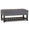 thumbnail image 1 of Trent Home 44 " W Storage Ottoman Bench in Stone Gray Faux Leather, 1 of 6