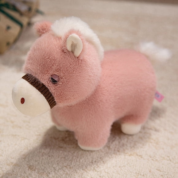 Pink Real Ponys Plushs Toy Chineses Zodiacs Horse Year Mascots Doll Doll