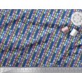 thumbnail image 2 of Soimoi Tissu Crêpe polyester Bleu Rayé & Imprimé Flèches par Yard 42 Pouces de Large, 2 of 3