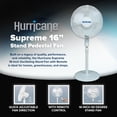 thumbnail image 2 of Hurricane Supreme 16 Inch 3 Speed Oscillating Stand Pedestal Fan, 2-Pack, White, 2 of 12