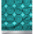 thumbnail image 1 of Soimoi Satin Silk Fabric Diamond & Circle Block Print Fabric by The Yard 42 Inch Wide, 1 of 2