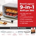 thumbnail image 2 of Emeril Lagasse Stainless Steel Power AirFryer 360 Better Than Convection Ovens and More Food Dehydrator, Rotisserie Spit, Pizza Function Cookbook, Silver, 2 of 4