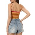 thumbnail image 3 of INSPIRE CHIC Camisole Tube d'Été à Bretelles Spaghetti à Nouer à Rayures pour Femme TG Jaune Rouge, 3 of 6