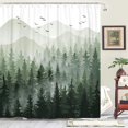 thumbnail image 1 of YULSATU Rideau de Douche en Polyester Vert Forêt Brumeuse, 72 Pouces x 72 Pouces Imperméable, 1 of 5