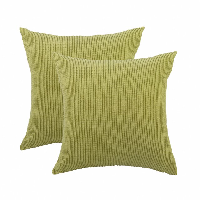 PiccoCasa Housses de Coussin à Rayures Maïs en Polyester, 2 Pcs, Housse de Coussin Décoratif