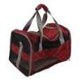 thumbnail image 3 of Pet Carrier, Dog Carrier Travel Bag High Elasticity PVC Collapsible Multi Grid Design Bite  Reflective Webbing  For Outdoor For Cat Wine Red,Grey, 3 of 8