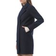 thumbnail image 4 of INSPIRE CHIC Women's Double Breasted Lapel Raglan Long Sleeve Mid Length Overcoat, 4 of 6