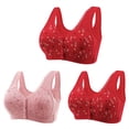 thumbnail image 2 of ylioge 3 Pack Womens Front Closure Bras Plus Size M-7X Wireless Push Up Full-Coverage Underwear Comfortable Multipack Support Bralettes, 2 of 6