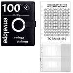 100 Enveloppe le défi d'économie d'argent, 100 Enveloppe Challenge Binder, Binder d'économie d'argent, Livre budgétaire (Noir)