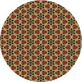 thumbnail image 1 of Ahgly Company Tapis Rond Lavable en Machine Intérieur Transitionnel GoldenRod Or, 3 Pieds Rond, 1 of 7