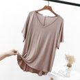 thumbnail image 1 of Blouses pour Femmes Chemise Décontractée Fine Douce et Basique Ajustée Longueur Moyenne Manches Courtes Col Rond Haut/chemise, 1 of 1