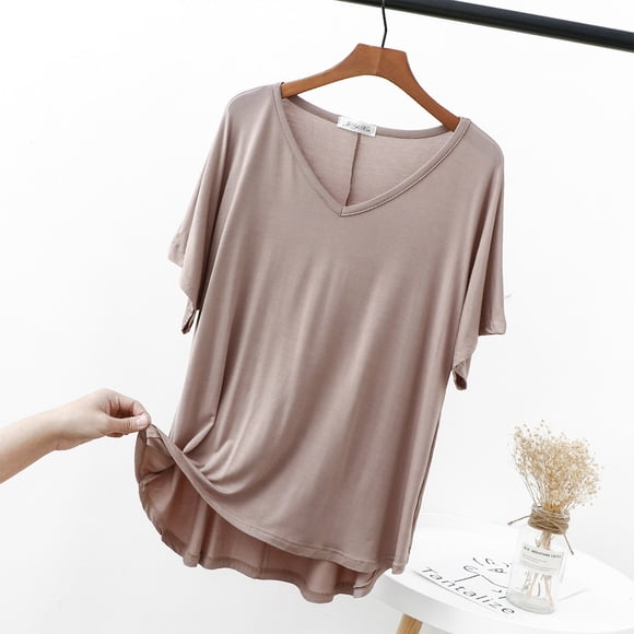 Ladies Tops, Women's Casual Thin Sweet And Base Shirt Medium Length Short Sleeved Round Neck Top/shirt, Womens Gifts, XL