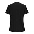 thumbnail image 4 of Liquidation! Hauts Grande Taille pour Femmes, Blouse à Manches Courtes d'Été pour Femmes, Mode Décontractée à Manches Courtes Unie Col en V Blouse, 4 of 4