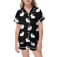 thumbnail image 1 of 2025 Easter Day Printed Bath Robe Pajamas Short Sleeved Button Sleepers Zipper Top Shorts Home Pajamas Zip Sleepers Set, 1 of 4
