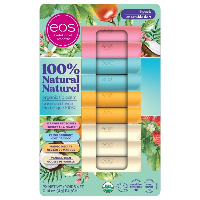 EOS Lip Balm, 9-Pack - Smooth & Moisturizing Lip Care