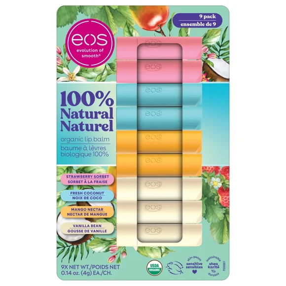 EOS Lip Balm, 9-Pack - Smooth & Moisturizing Lip Care