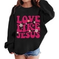 thumbnail image 1 of PMVFHDE Chandails en Molleton de Printemps pour Filles Sweat à Imprimés Graphiques Col Rond Manches Longues Mignon Pull Épaule Tombante Noir, 9-10 Ans, 1 of 6