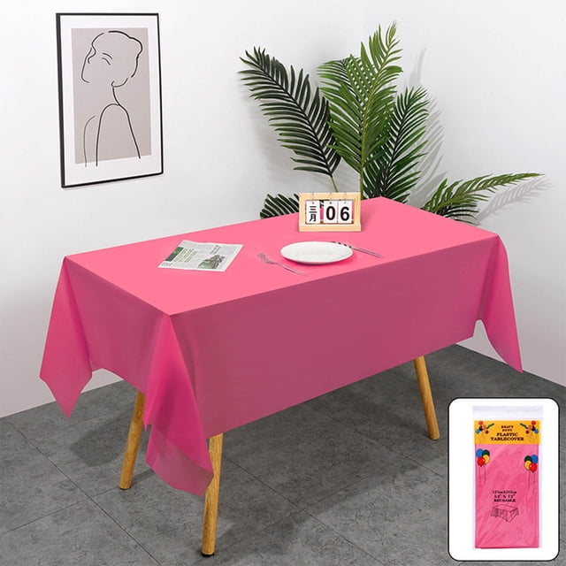 HHBEAUTY Rectangle Vinyl Tablecloth, Waterproof Spillproof Plastic Backed Table Cloth, Wipe Clean Table Cover for Dining, Buffet Parties and Camping (54" x 72")