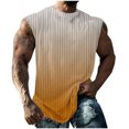 thumbnail image 2 of Hot6sl Économies d'Été Liquidation Débardeur Col Rond, Hommes Mode Décontractée Impression Chandail Col Rond Sport Débardeur Sans Manches, Hommes Blouse Polyester/jaune, 5TG, 2 of 6