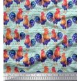 thumbnail image 1 of Soimoi Cotton Poplin Fabric Text & Hen Bird Print Fabric by Yard 56 Inch Wide, 1 of 3