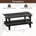 thumbnail image 3 of Costway Table Basse à 2 Niveaux Table Centrale Irrégulière avec Étagère de Rangement Ouverte Table de Cocktail Noir, 3 of 10