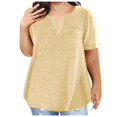 thumbnail image 1 of asjyhkr Plus Size Womens Summer Tops Short Sleeve T Shirts Loose Stretch Soft Comfy Tees Solid Basic Blouses, 1 of 7