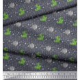 thumbnail image 3 of Soimoi Poly Georgette Fabric Geometric Shapes,Crocodile & Rhinoceros Kids Print Fabric by The Yard 52 Inch Wide, 3 of 3