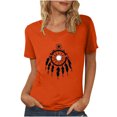 thumbnail image 1 of Dadaria Chemise Orange pour Femmes Hauts Manches Courtes T-Shirt Col Rond Attrape-Rêves d'Été Blouses 2TG, 1 of 5