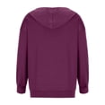 thumbnail image 5 of PEZHADA Économies d'Automne Chandail à Capuchon à Fermeture à Glissière Décontracté pour Femme, Veste Ouverte à l'Avant, Coupe Ample, Manteau à Manches Longues avec Cordon de Serrage, Chandail à Capuchon avec Poche, Rose Vif, 5 of 5