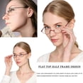 thumbnail image 2 of Viseng Half Frame Reading Glasses for Women Men Slim Half Moon Lens Readers Metal Semi Rimless Eyewear, 2 of 5