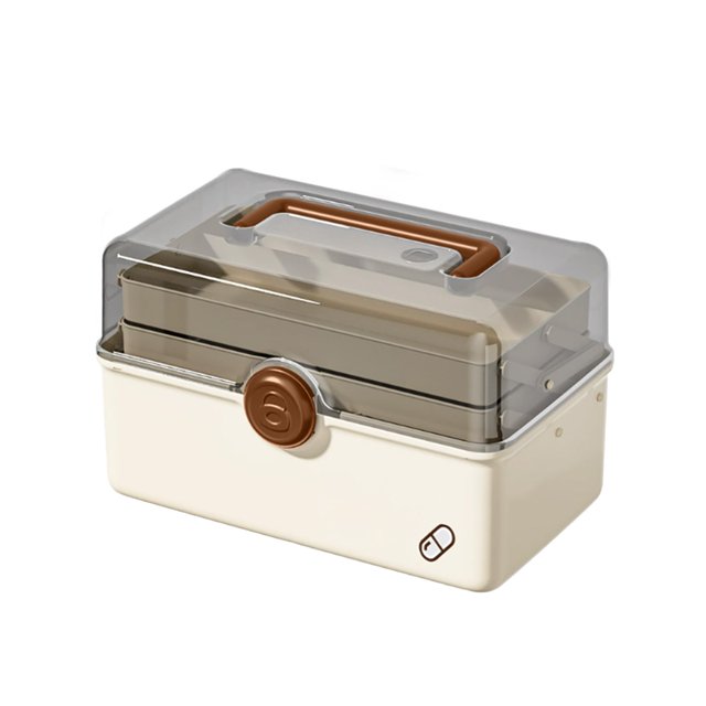 TACILIP Boîte Familiale Ménagère Grande Capacité Trousse de Premiers Soins Grande Boîte de Rangement avec Poignée, Organisation et Rangement