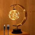 thumbnail image 1 of The Enchanted Lunar Lamp USB/Battery Powered LED Moon Lamp Hanging with Stand Crescent Moon Ball Light, 1 of 9